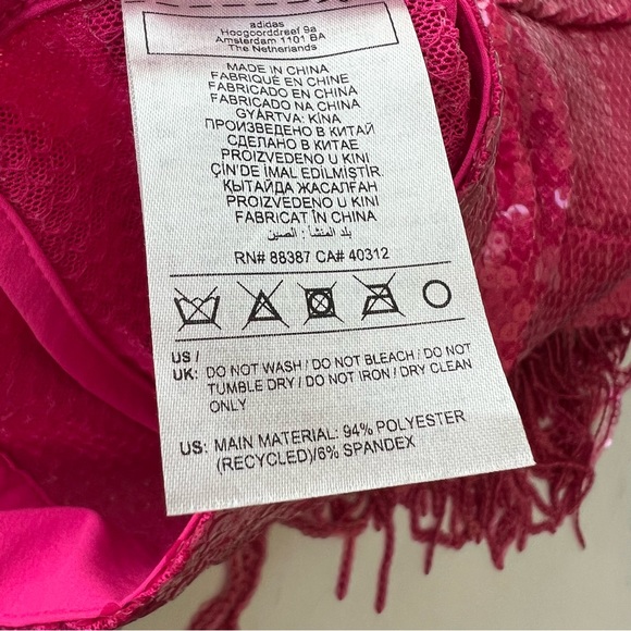 NEW adidas x Ivy Park Sequin Shorts with Fringe Pink SIZE 1X - Picture 10 of 10